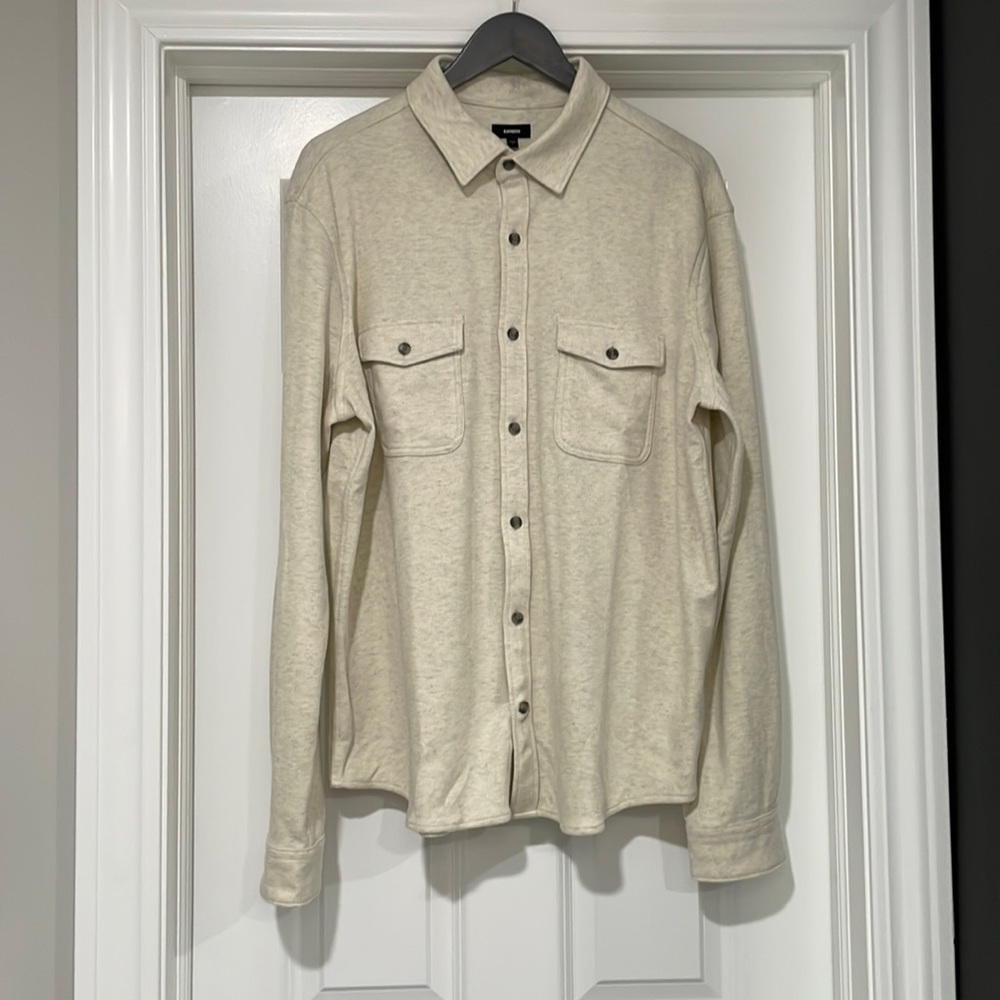 NEW with tags: Mens Tan Button-up Flannel Shirt - Large